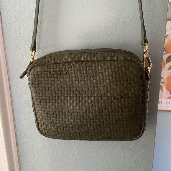 Quince Italian Leather Handwoven Crossbody in Olive - Picture 3 of 4